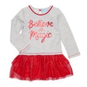 Lightning Bug Multi-Layer Red Sparkle Tulle Dress Believe in Magic 3T Girls